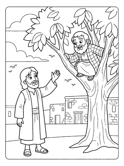 Luke 19:5 Coloring Page