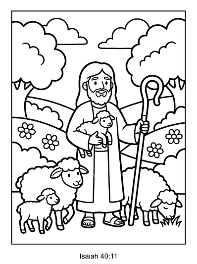 Isaiah 40:11 Coloring Page