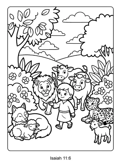 Isaiah 11:6 Coloring Page