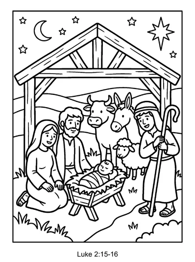 Luke 2:15 Coloring Page