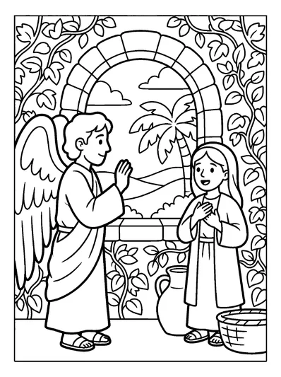 Luke 1:28 Coloring Page