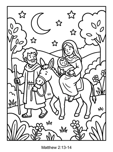 Matthew 2:13 Coloring Page