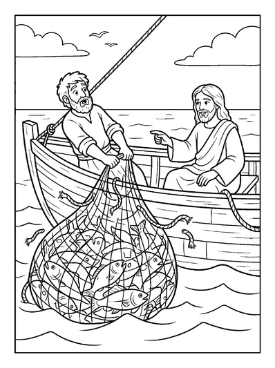 Luke 5:6 Coloring Page