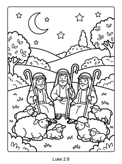 Luke 2:8 Coloring Page