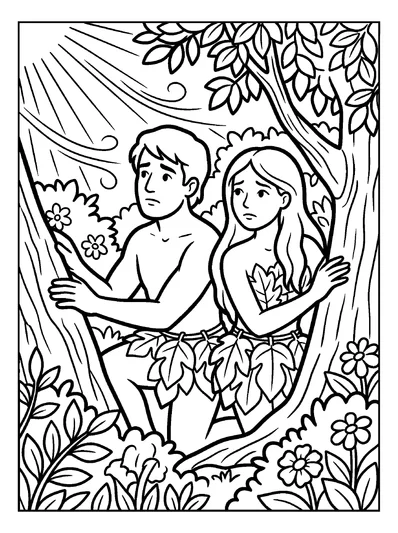 Genesis 3:8 Coloring Page