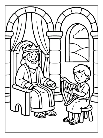 1 Samuel 16:23 Coloring Page