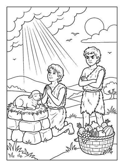 Genesis 4:3-5 Coloring Page