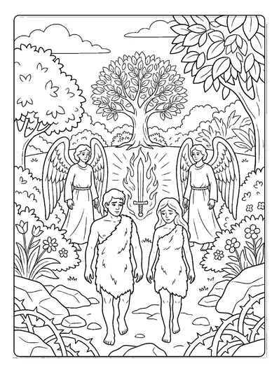 Genesis 3:23-24 Coloring Page