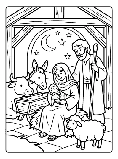 Luke 2:19 Coloring Page