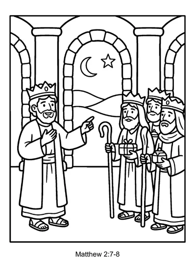 Matthew 2:7 Coloring Page
