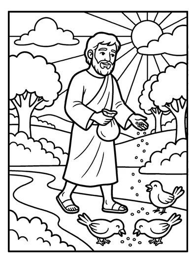 Matthew 13:3 Coloring Page
