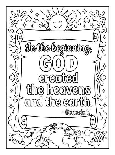 Genesis 1:1 Coloring Page