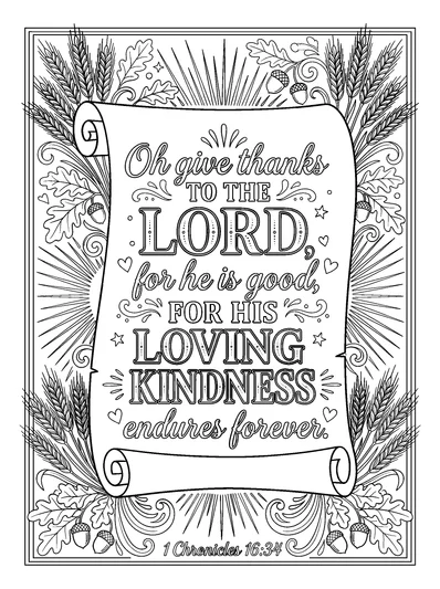 1 Chronicles 16:34 Coloring Page