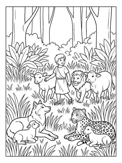 Isaiah 11:6 Coloring Page