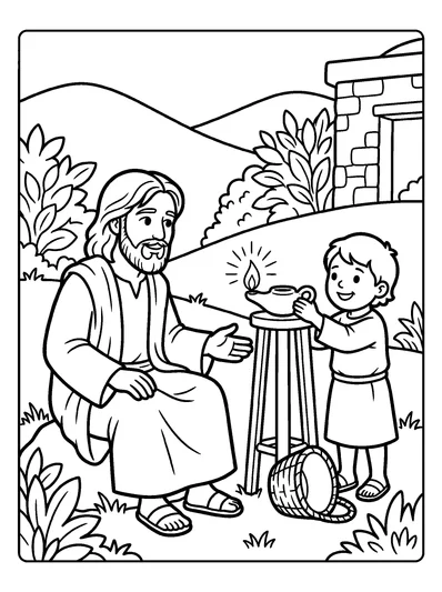 Matthew 5:15 Coloring Page