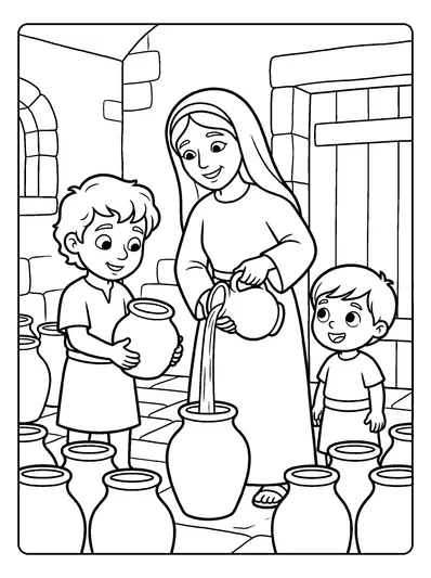2 Kings 4:5 Coloring Page