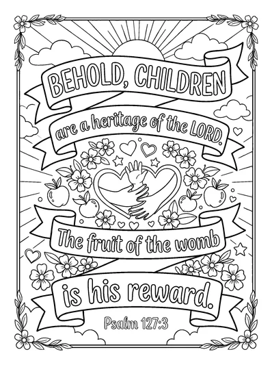 Psalms 127:3 Coloring Page