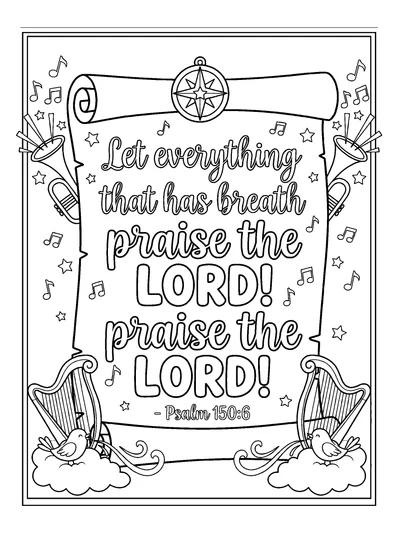 Psalms 150:6 Coloring Page