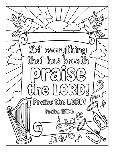 Psalms 150:6 Coloring Page