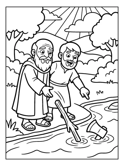 2 Kings 6:6 Coloring Page