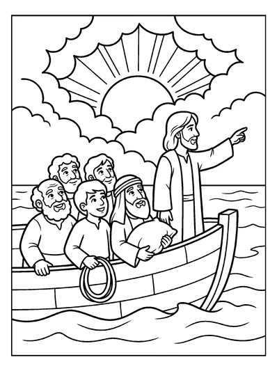 Mark 4:39 Coloring Page