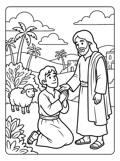 Luke 17:15 Coloring Page