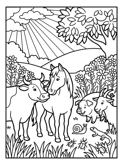 Genesis 1:24 Coloring Page