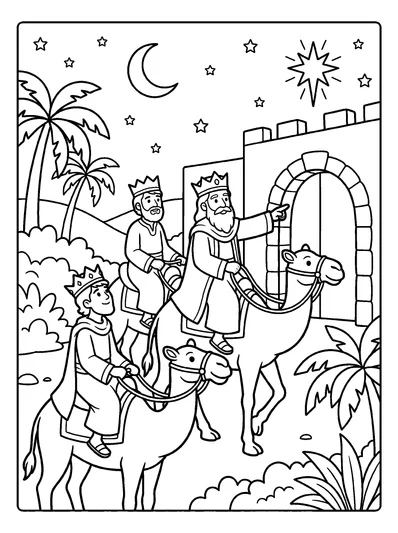 The Wise Men coloring page (Matthew 2:1)