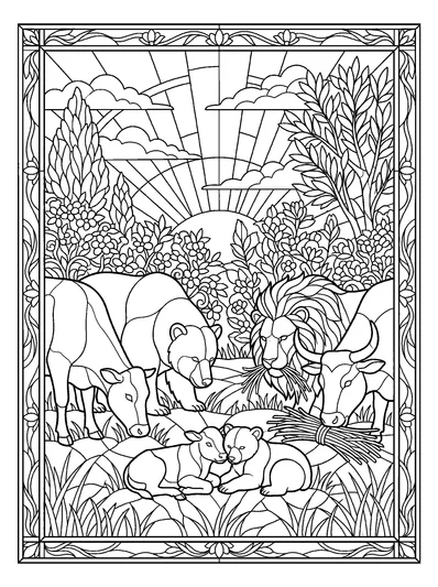 Isaiah 11:7 Coloring Page