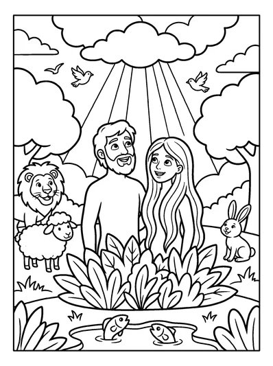 Genesis 1:28 Coloring Page