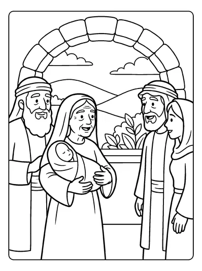 Luke 1:59-60 Coloring Page