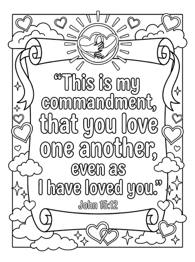 John 15:12 Coloring Page