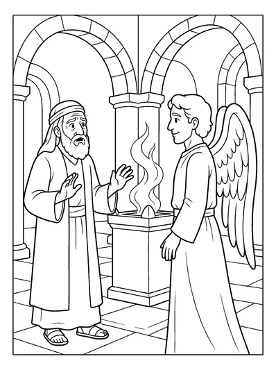 Luke 1:11-12 Coloring Page