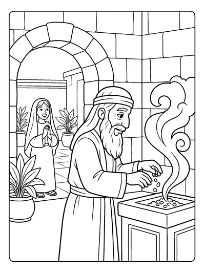 Luke 1:9 Coloring Page