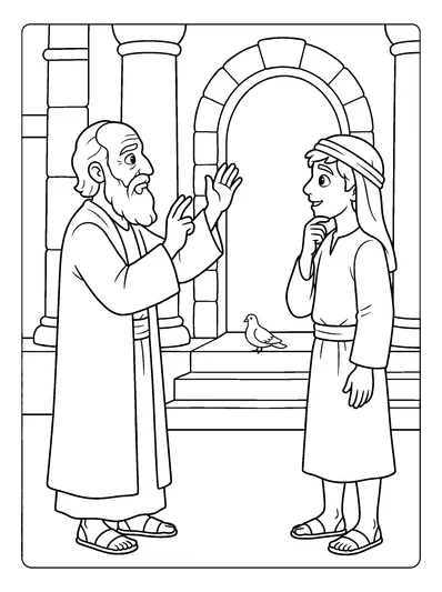 Luke 1:22 Coloring Page