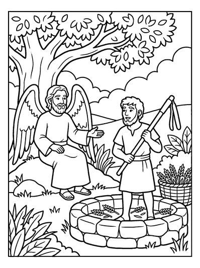 Judges 6:11 Coloring Page