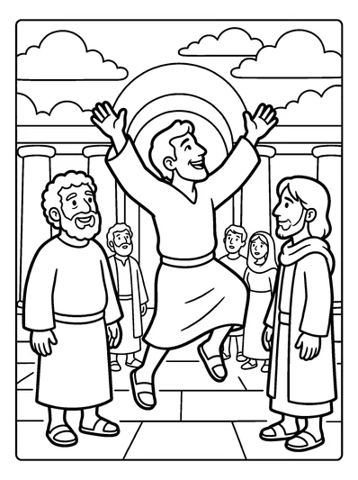 Acts 3:8 Coloring Page