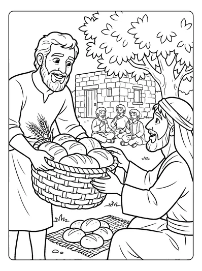 2 Kings 4:44 Coloring Page
