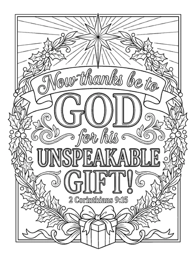 2 Corinthians 9:15 Coloring Page