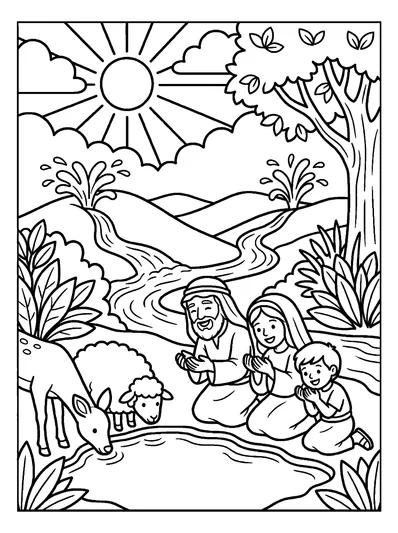 Isaiah 41:18 Coloring Page