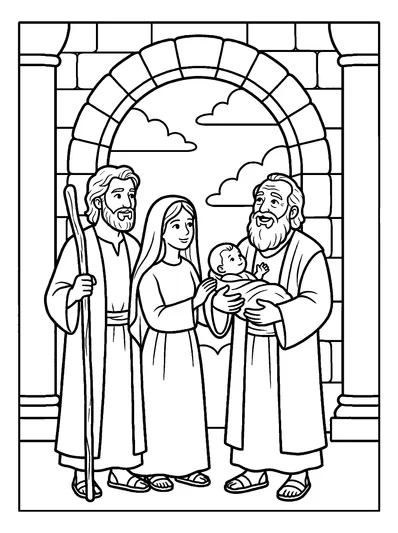Luke 2:28 Coloring Page