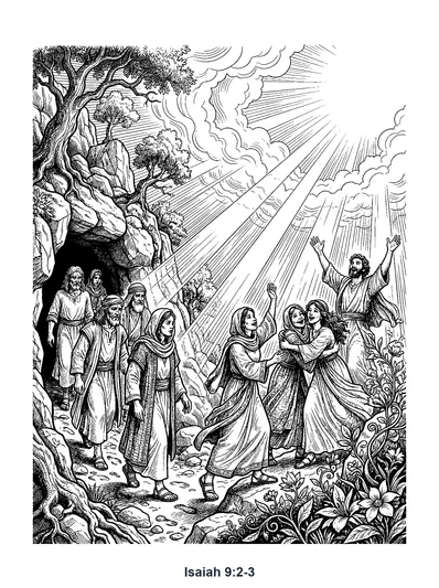 Isaiah 9:2-3 Coloring Page