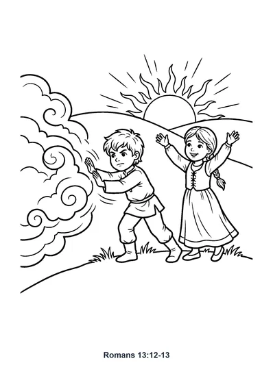 Romans 13:12-13 Coloring Page