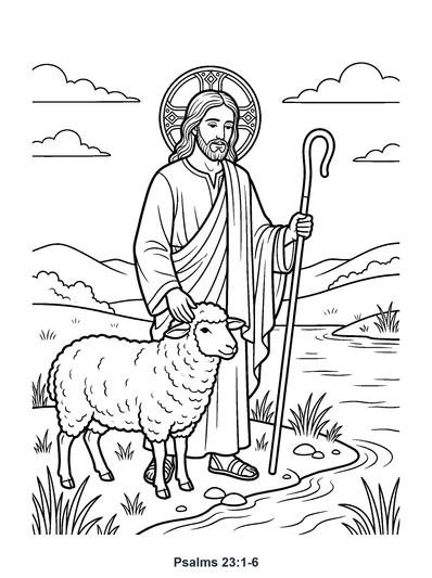 Psalms 23:1 Coloring Page