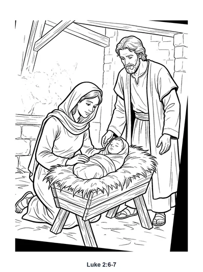 Luke 2:6 Coloring Page