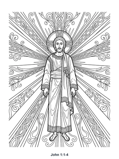 John 1:1-4 Coloring Page