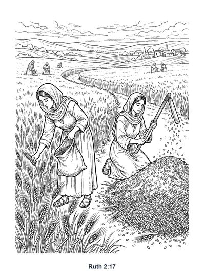 Ruth 2:17 Coloring Page