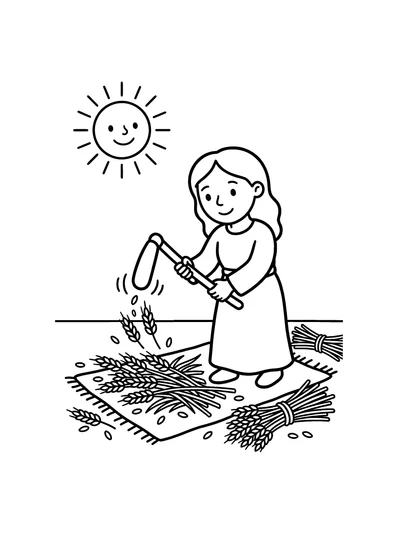 Ruth 2:17 Coloring Page