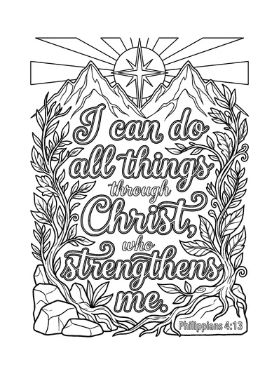 Philippians 4:13 Coloring Page