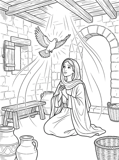 Luke 1:35 Coloring Page